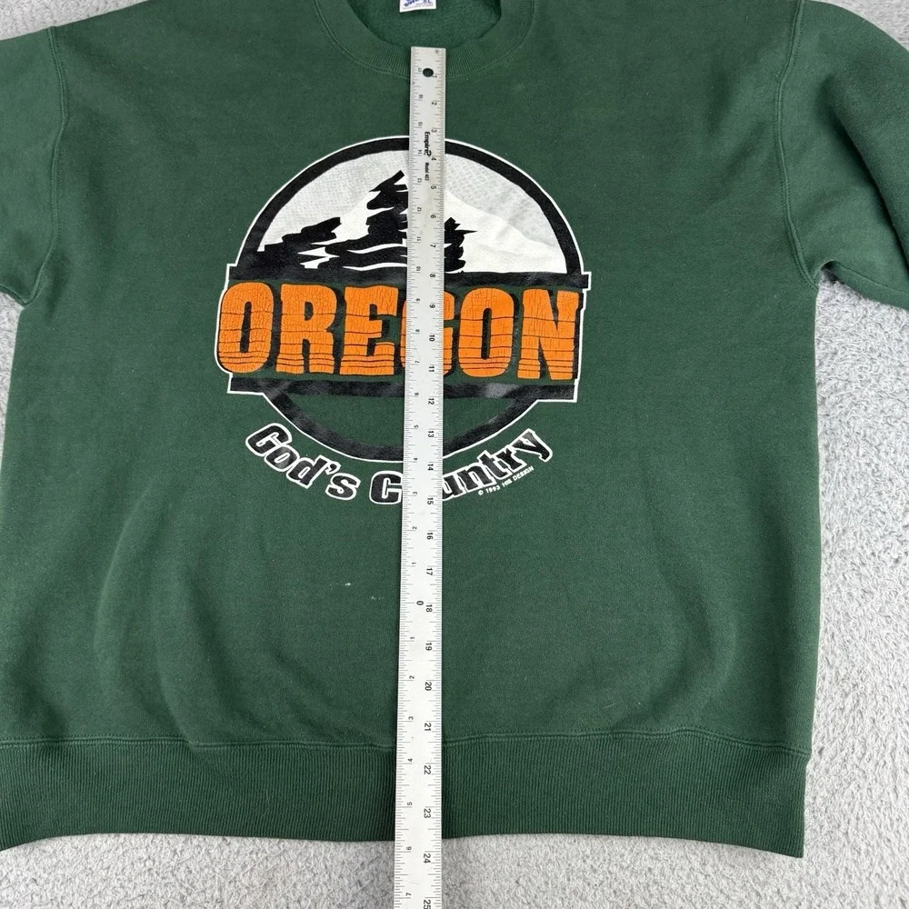 Vintage Oregon Gods Country Crewneck Sweater 90s Green‎ Men's Size Xl Jerzees